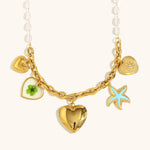 Load image into Gallery viewer, Simulated Pearl Pendant Necklace Plated Steel S5P214