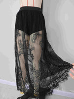 Load image into Gallery viewer, Dark Gothic Lace Sheer Maxi Skirt Women N6F242