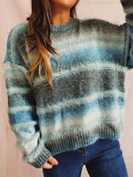 Load image into Gallery viewer, Tie Dye Stripe Pullover Gradient Faux Mink Knit N5A835