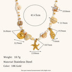 Load image into Gallery viewer, Starfish Chain Steel 18K Plated Oceanic Vintage S5P117