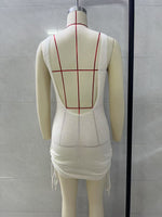 Load image into Gallery viewer, Backless Tie Spaghetti Strap Knit Short Dress Women N6A055