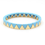 Load image into Gallery viewer, Rainbow Triangles Bracelet Modular Gold Enamel S5P050