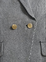 Load image into Gallery viewer, Grey Plaid Suit Set Women Wide Leg Blazer Pant Office N5A895