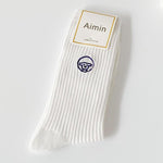 Load image into Gallery viewer, Cartoon Embroidered White Crew Socks Women M5A306