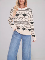 Load image into Gallery viewer, Heart Jacquard Knit Pullover Women Casual N5A910