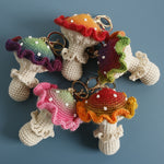 Load image into Gallery viewer, Hand Crochet Mushroom Keychain Cotton Yarn Charm N6G042