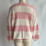 Load image into Gallery viewer, Striped Bow Tie Cardigan Women V Neck Loose Knit N5A842