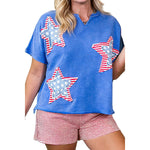 Load image into Gallery viewer, Star Print Street Style Round Neck T-shirt Women N6C337