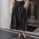 Load image into Gallery viewer, Black High Waist PU Leather Skirt Women N5A706