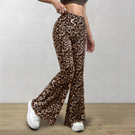 Load image into Gallery viewer, Leopard Print Flare Pants Women Stretchy Elastic N5A909