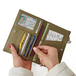 Load image into Gallery viewer, Genuine Leather Zipper Passport Wallet Women N6D022