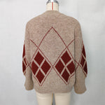 Load image into Gallery viewer, Diamond Color Block Sweater Loose Fit Round Neck N5A828