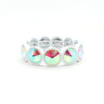 Load image into Gallery viewer, Enamel Flower Bangle Color Crystal Glass Stove S5P031