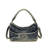 Load image into Gallery viewer, Women's Washed Gradient Denim Dumpling Shoulder Bag N6J202