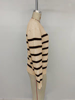 Load image into Gallery viewer, Button Detail Striped Sweater Loose Fit Pullover N5A802