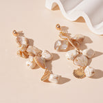 Load image into Gallery viewer, Shell & Starfish Drop Earrings Ocean Style Jewelry N6A147