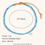 Load image into Gallery viewer, Natural Stone Chain Steel Gold Plated S5P250