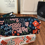 Load image into Gallery viewer, Embroidered Floral Canvas Pencil Case Makeup Bag N6F149