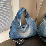 Load image into Gallery viewer, Women's Denim Shoulder Baguette Bag N6J194