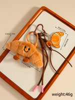 Load image into Gallery viewer, Cartoon Plush Baguette Croissant Keychain Bag Charm S5P945