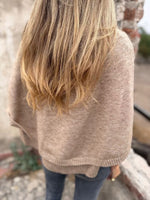 Load image into Gallery viewer, Cape Knit Cardigan Round Neck 3/4 Sleeve Ruffle Hem N6G284