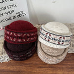 Load image into Gallery viewer, Fair Isle Jacquard Knit Pillbox Hat Women N6G212