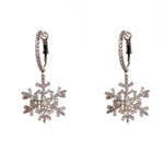 Load image into Gallery viewer, Snowflake Zircon Pearl Earrings With Silver Needle S5P634