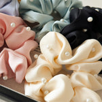 Load image into Gallery viewer, Solid Satin Pearl Scrunchie High Elasticity Women N6H184