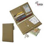 Load image into Gallery viewer, Genuine Leather Zipper Passport Wallet Women N6D022