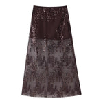 Load image into Gallery viewer, High Waist A Line Sequin Midi Skirt Multi Color Women N6A038