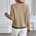 Load image into Gallery viewer, Khaki Color Block Cardigan Retro Knit Open Front N5A803
