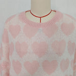 Load image into Gallery viewer, Short Knit Sweater Women Sweet Heart Jacquard N5A873