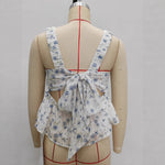 Load image into Gallery viewer, Blue Square Neck Double Strap Tank Top Women N5A926