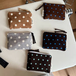 Load image into Gallery viewer, Vintage Polka Dot Corduroy Mini Coin Purse N6K106