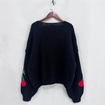 Load image into Gallery viewer, Sweater Loose Fit Round Neck Snowflake Sock Knit N5A850