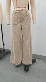 Load image into Gallery viewer, Corduroy Pants Women High Waist Wide Leg Drape N5A820