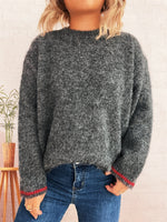 Load image into Gallery viewer, ContrastTrim Round Sweater Mid Heavy Options N5A210