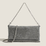 Load image into Gallery viewer, Crystal Embellished Shoulder Bag PU Poly Cotton S5P318