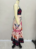 Load image into Gallery viewer, Black Printed Strapless Maxi Dress Women Vacation N5A931