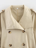 Load image into Gallery viewer, Short Trench Coat Belted Lapel Jacket Buckle Detail N6A148