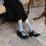 Load image into Gallery viewer, Vintage Blue Ethnic Style Mid-Calf Cotton Socks Women N6H020