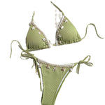 Load image into Gallery viewer, Sexy Triangle Cup Halter Tie Bikini Swimsuit Women N6A067