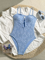 Load image into Gallery viewer, Solid Color Jacquard One-Piece Swimsuit Women N6C298