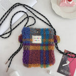Load image into Gallery viewer, Rainbow Dots Plush Bag Women Cute Shoulder Crossbody S5P876