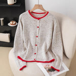 Load image into Gallery viewer, Gray Color Block Cardigan Women Casual Elegant Knit N5A805