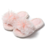 Load image into Gallery viewer, Floral Petal Open Toe Slippers Candy Color Plush M5A282