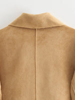 Load image into Gallery viewer, Dark Brown Suede Jacket Chanel inspired Two Pocket N5A741