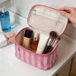 Load image into Gallery viewer, Women's Waterproof Color Block Striped PVC Cosmetic Bag N6J242