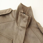 Load image into Gallery viewer, Street Style Stand Collar Jacket Women Khaki N5A415