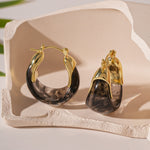 Load image into Gallery viewer, Resin Hoop Earrings Vintage U Shape Geometric Drip N6F078